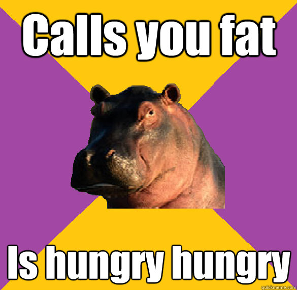 Calls you fat Is hungry hungry - Calls you fat Is hungry hungry  Hypocritical Hippo