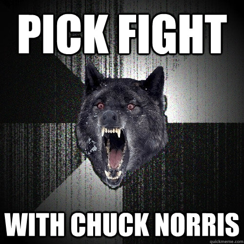 Pick fight With chuck norris  Insanity Wolf