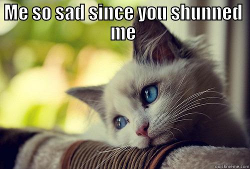 ME SO SAD SINCE YOU SHUNNED ME  First World Problems Cat