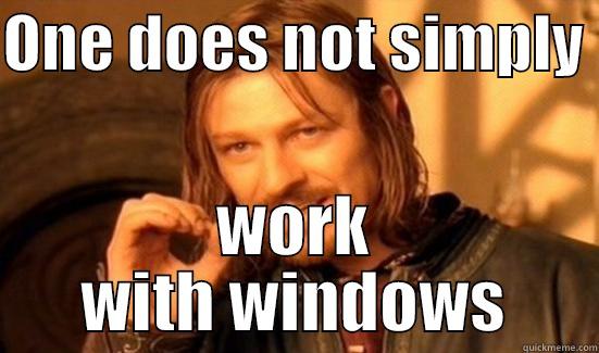 ONE DOES NOT SIMPLY  WORK WITH WINDOWS Boromir