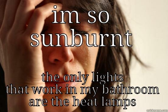australian xmas fwp - IM SO SUNBURNT THE ONLY LIGHTS THAT WORK IN MY BATHROOM ARE THE HEAT LAMPS First World Problems