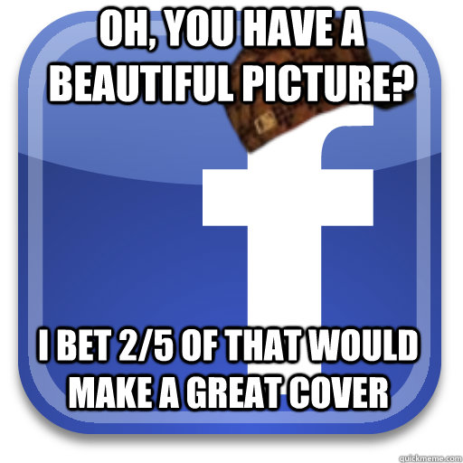 Oh, you have a beautiful picture? I bet 2/5 of that would make a great cover  Scumbag Facebook