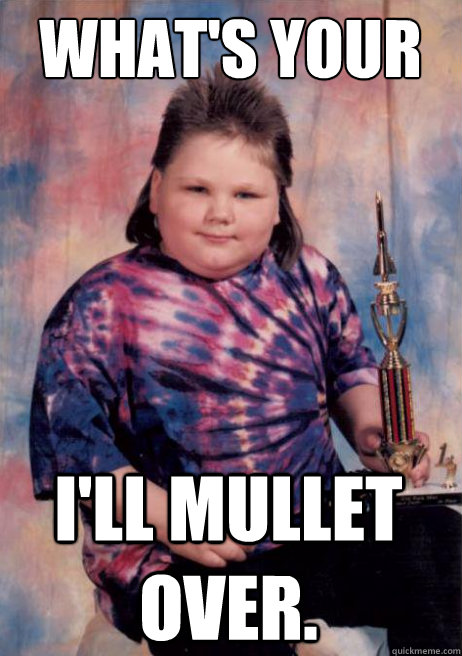 What's your question again? i'll mullet over. - What's your question again? i'll mullet over.  Smug Mullet Kid