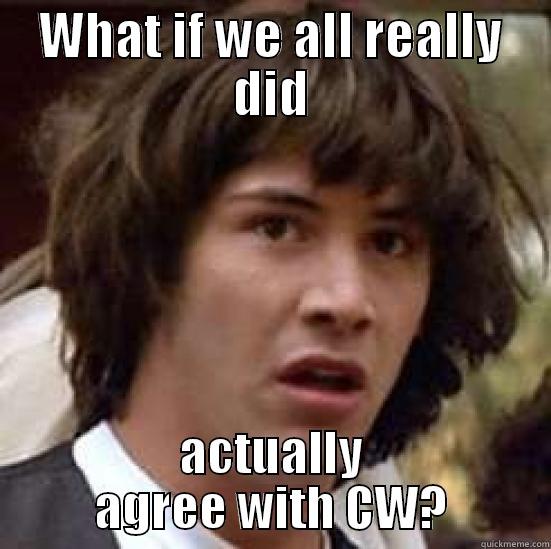 No way is this real - WHAT IF WE ALL REALLY DID ACTUALLY AGREE WITH CW? conspiracy keanu