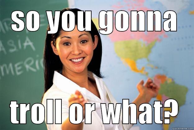 SO YOU GONNA TROLL OR WHAT? Unhelpful High School Teacher