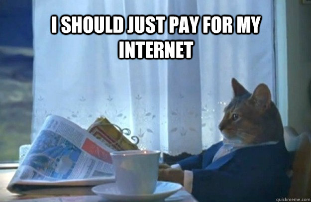 I should just pay for my internet  Sophisticated Cat