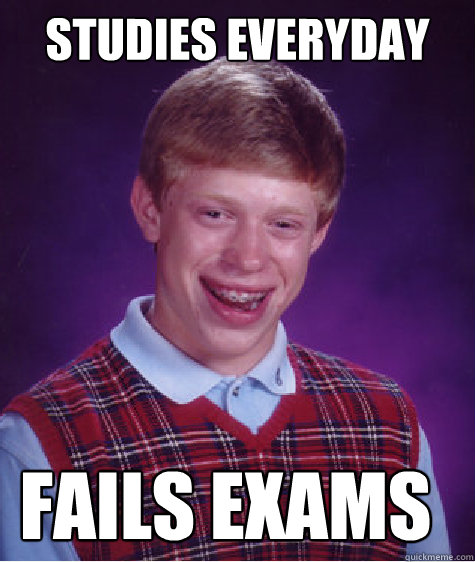 Studies everyday fails exams  Bad Luck Brian
