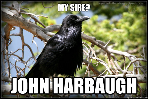 My SIre? John Harbaugh  Corax Harpy