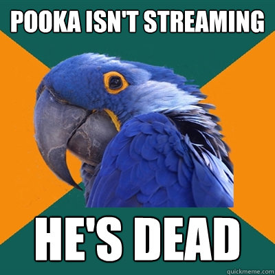 pooka isn't streaming he's dead  Paranoid Parrot