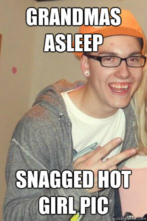 grandmas asleep snagged hot girl pic  Ugly Tag-Along