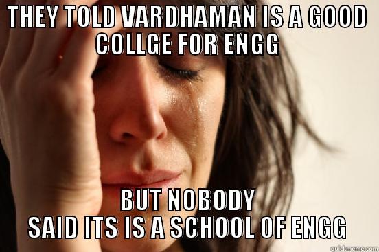 THEY TOLD VARDHAMAN IS A GOOD COLLGE FOR ENGG BUT NOBODY SAID ITS IS A SCHOOL OF ENGG First World Problems