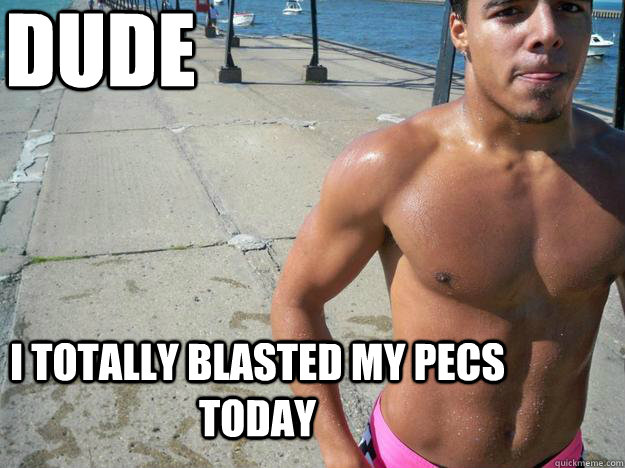 Dude I totally blasted my pecs today - Dude I totally blasted my pecs today  Cool guy damen