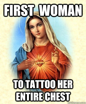 First  woman to tattoo her entire chest  