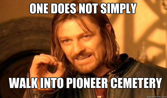 One does not simply walk into pioneer cemetery  Boromir