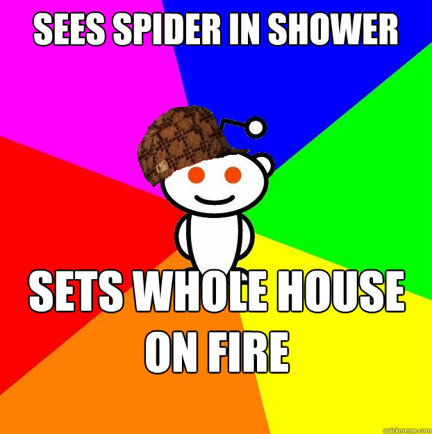 Sees spider in shower sets whole house on fire - Sees spider in shower sets whole house on fire  Scumbag Redditor