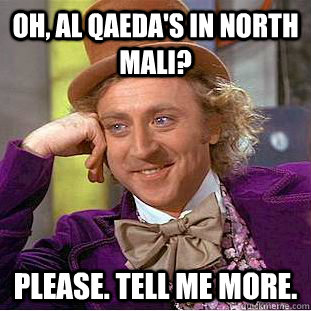 Oh, Al Qaeda's In North Mali? Please. Tell me more.  Condescending Wonka