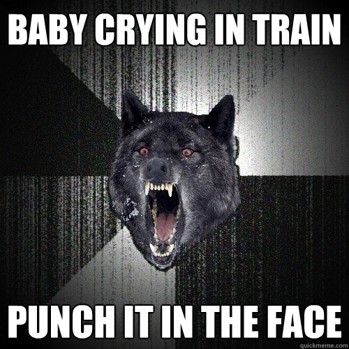 baby crying in train punch it in the face  Insanity Wolf