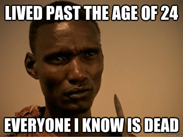 lived past the age of 24 everyone i know is dead - lived past the age of 24 everyone i know is dead  Emotional Ethiopian