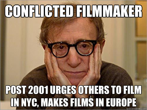 Conflicted filmmaker post 2001 urges others to film in NYC, makes films in Europe  conflicyed filmmaker