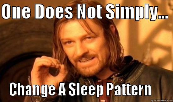 ONE DOES NOT SIMPLY...  CHANGE A SLEEP PATTERN     Boromir