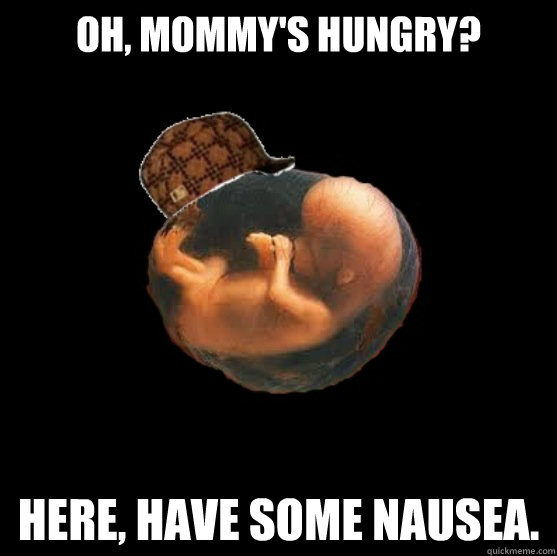 Oh, Mommy's hungry? Here, have some nausea.  - Oh, Mommy's hungry? Here, have some nausea.   Scumbag Fetus