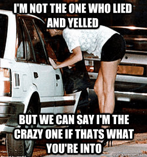 I'm not the one who lied and yelled but we can say i'm the crazy one if thats what you're into - I'm not the one who lied and yelled but we can say i'm the crazy one if thats what you're into  Karma Whore