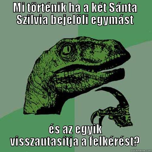 MI TÖRTÉNIK HA A KÉT SÁNTA SZILVIA BEJELÖLI EGYMÁST ÉS AZ EGYIK VISSZAUTASÍTJA A FELKÉRÉST? Philosoraptor
