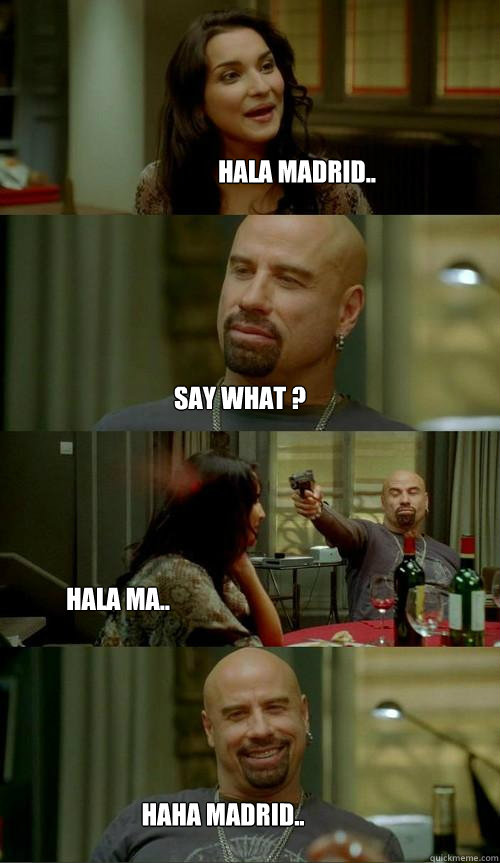 hala madrid.. haha madrid.. say what ? hala ma..  Skinhead John
