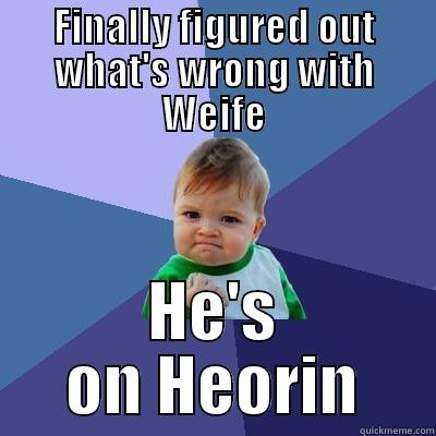 FINALLY FIGURED OUT WHAT'S WRONG WITH WEIFE HE'S ON HEORIN Success Kid