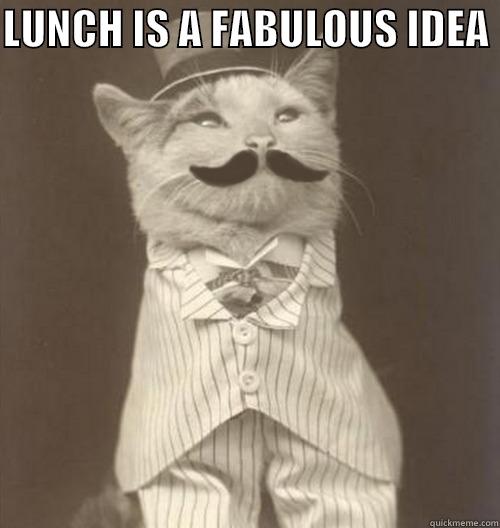 Lunch cat - LUNCH IS A FABULOUS IDEA   Original Business Cat