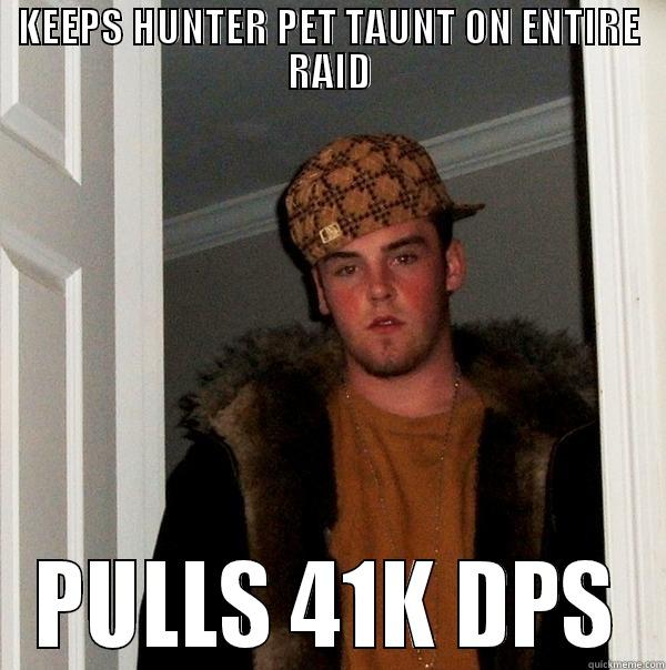 WoW Huntards - KEEPS HUNTER PET TAUNT ON ENTIRE RAID PULLS 41K DPS Scumbag Steve