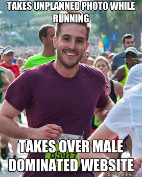 Takes unplanned photo while running takes over male dominated website   Ridiculously photogenic guy