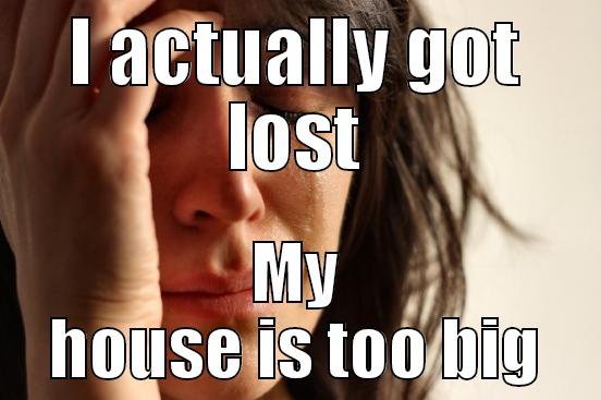 I ACTUALLY GOT LOST MY HOUSE IS TOO BIG First World Problems