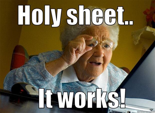 HOLY SHEET..    IT WORKS! Grandma finds the Internet
