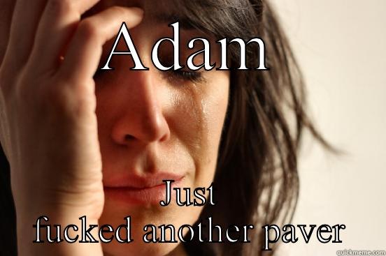 ADAM JUST FUCKED ANOTHER PAVER First World Problems