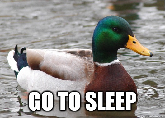  Go to sleep  Actual Advice Mallard