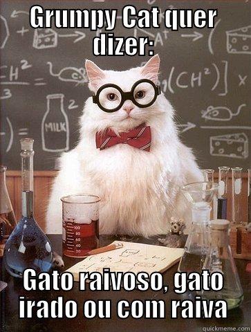 GRUMPY CAT QUER DIZER: GATO RAIVOSO, GATO IRADO OU COM RAIVA Chemistry Cat