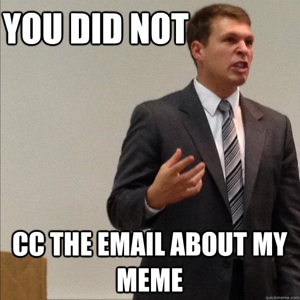 you did not CC the email about my meme - you did not CC the email about my meme  Angry McCobes