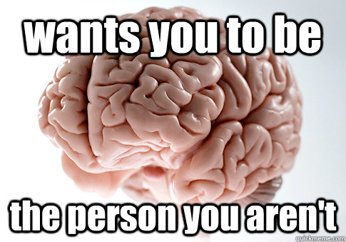 wants you to be the person you aren't   Scumbag Brain