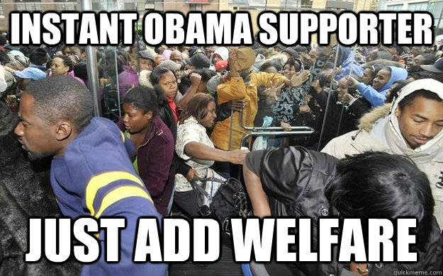 INSTANT OBAMA SUPPORTER JUST ADD WELFARE  