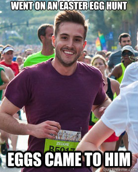 Went on an Easter Egg Hunt eggs came to him  Ridiculously photogenic guy