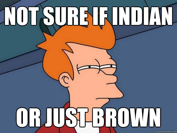 not sure if Indian or just Brown - not sure if Indian or just Brown  Futurama Fry