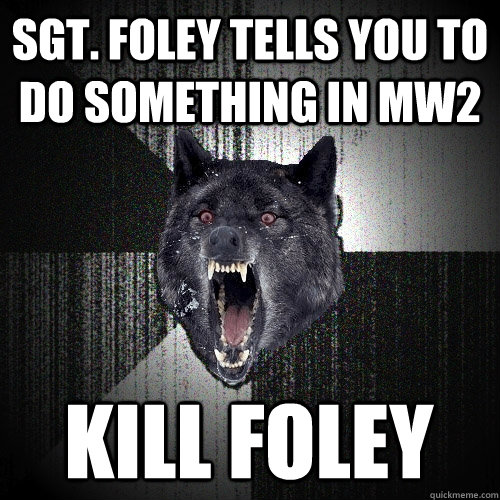 Sgt. Foley tells you to do something in MW2 Kill Foley  Insanity Wolf