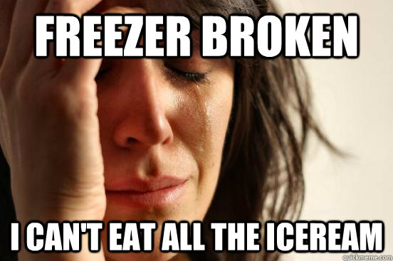 Freezer Broken I can't eat all the iceream - Freezer Broken I can't eat all the iceream  First World Problems