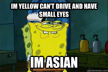 IM YELLOW CAN'T DRIVE AND HAVE SMALL EYES Im asian - IM YELLOW CAN'T DRIVE AND HAVE SMALL EYES Im asian  Misc