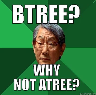 BTREE? WHY NOT ATREE? High Expectations Asian Father