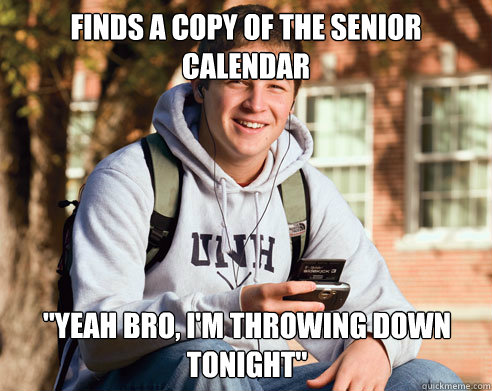 Finds a copy of the senior calendar 