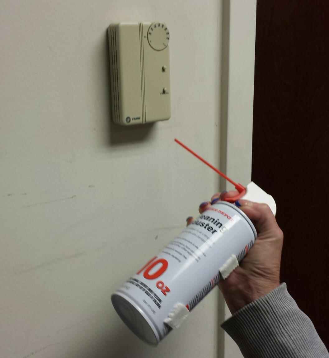 Our office doesn't let us adjust the thermostat, but my coworker figured out a workaround when she's cold. -   Misc