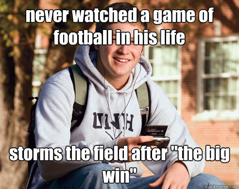 never watched a game of football in his life storms the field after 