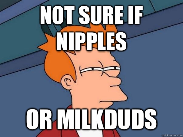 Not sure if Nipples Or milkduds  Futurama Fry